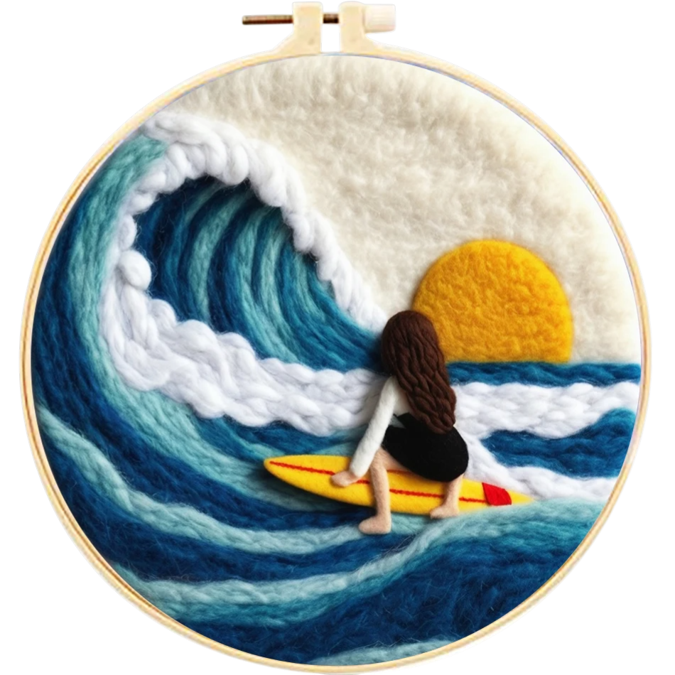 🌊 Surfeuse face à la vague