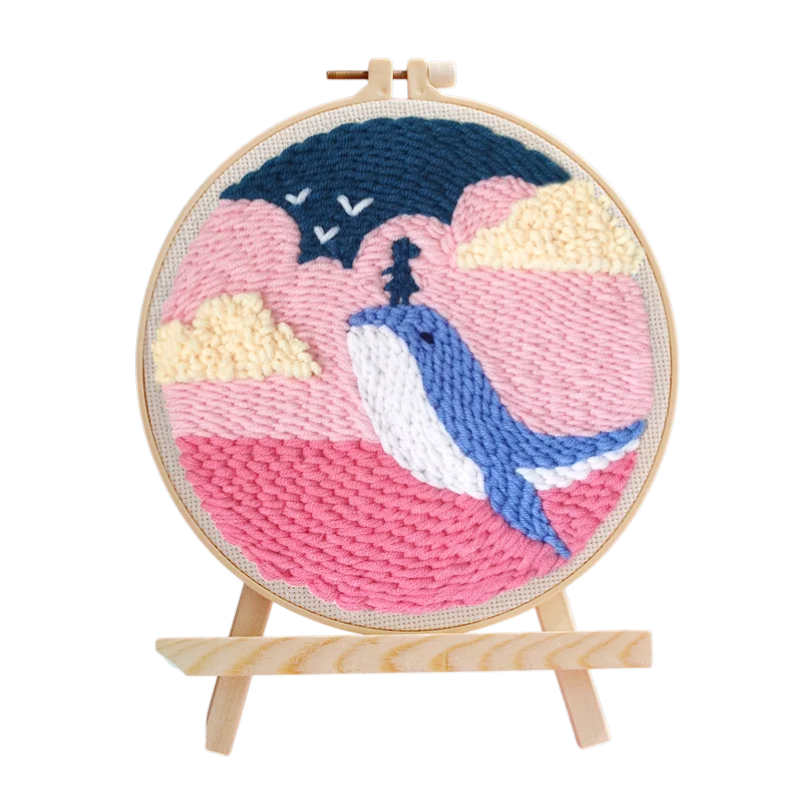 🌊 Baleine ciel rose